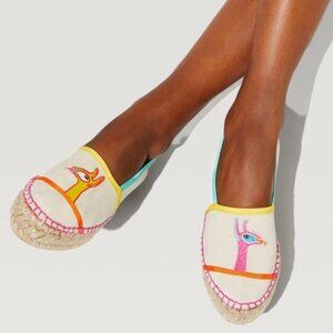 KURT GEIGER London Morella Platform Espadrille Flats 38 7 Llama Beige NEW